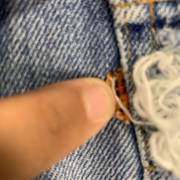 VTG Levi's Denim Shorts Womens 27 California Cutoff Distressed 70s Orange Tab - Picture 12 of 15